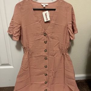 MINE Blush Button Down Dress